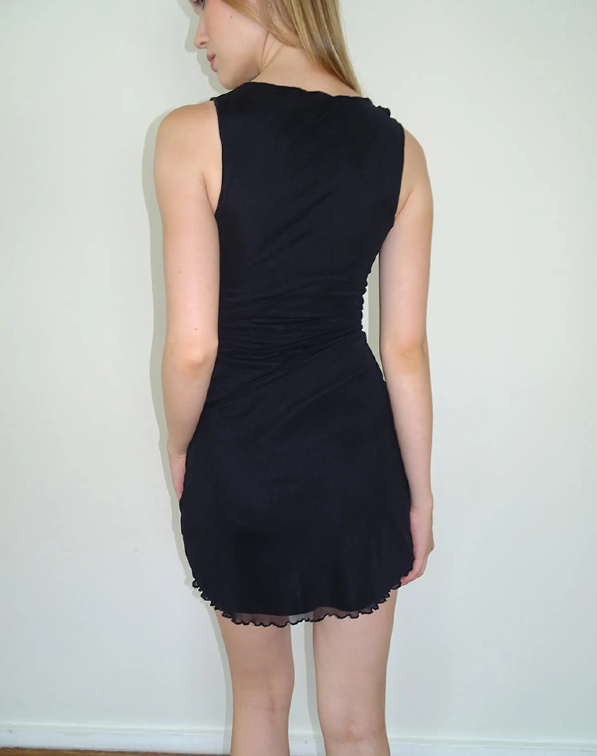 Motel Rocks Basics | Day Dresses-Masita Asymmetric Mini Dress in Black