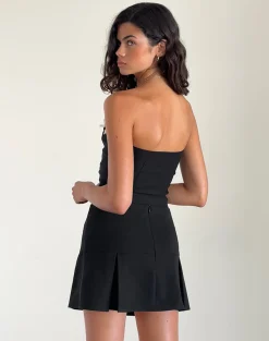 Motel Rocks Tailoring | Co-Ords-Matuha Bandeau Top in Black with Ivory Bow
