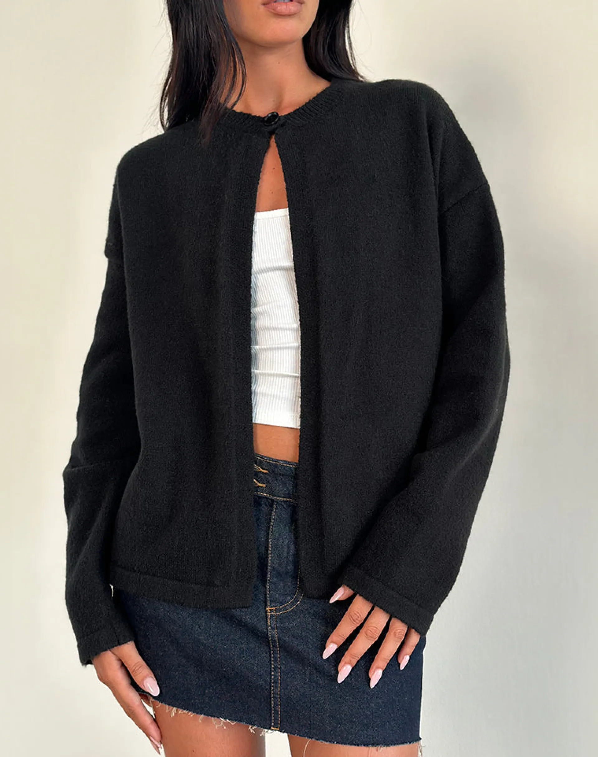 Motel Rocks Cardigans-Maureen Cardigan in Black