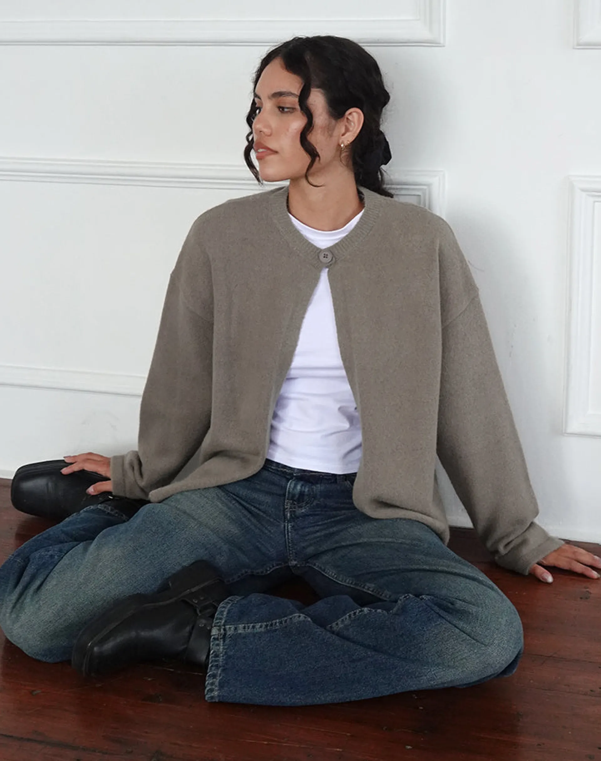 Motel Rocks Cardigans-Maureen Cardigan in Taupe