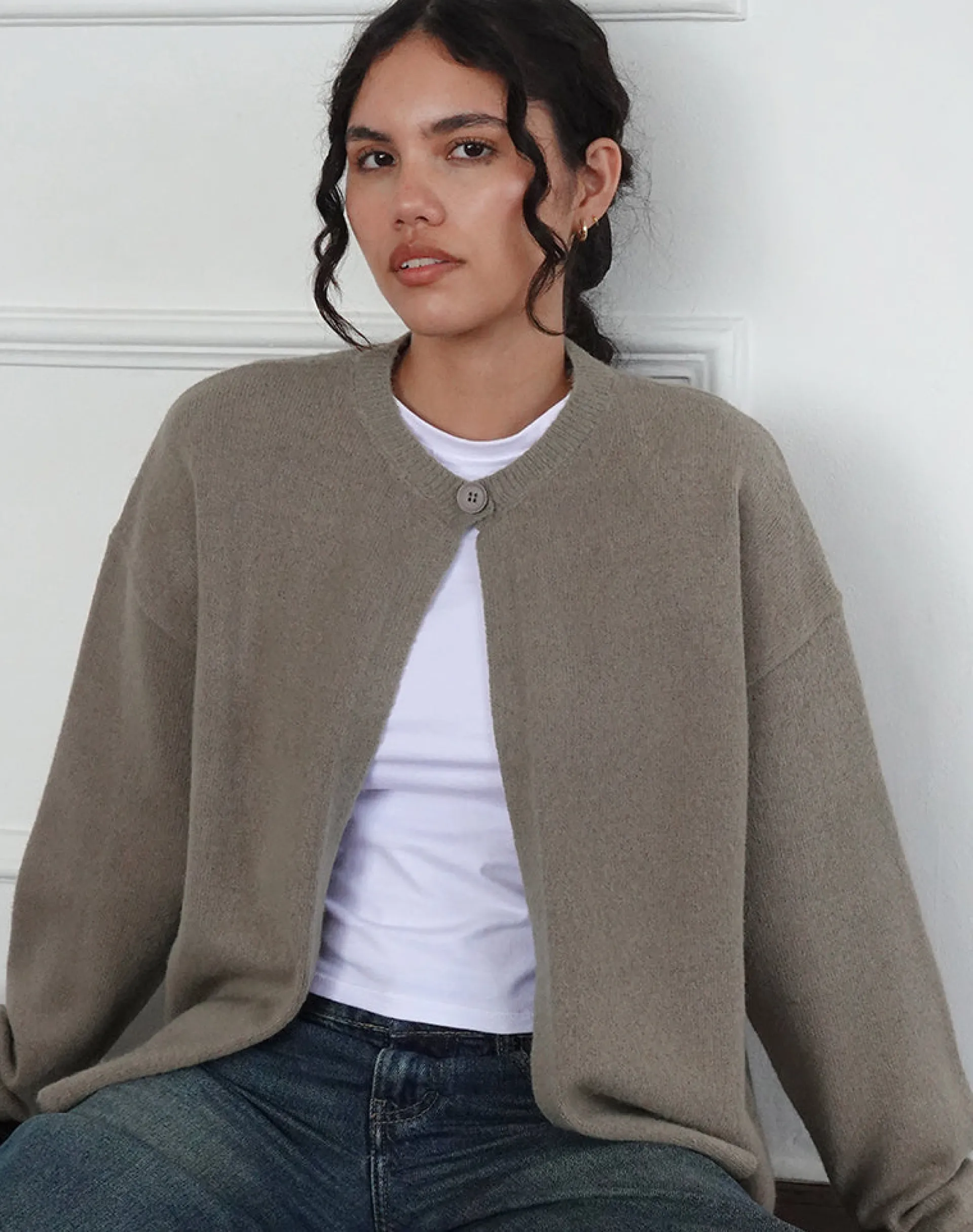 Motel Rocks Cardigans-Maureen Cardigan in Taupe