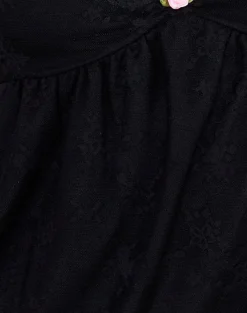 Motel Rocks Mini Dresses-Mavisha Mini Dress in Chiffon Lace Black