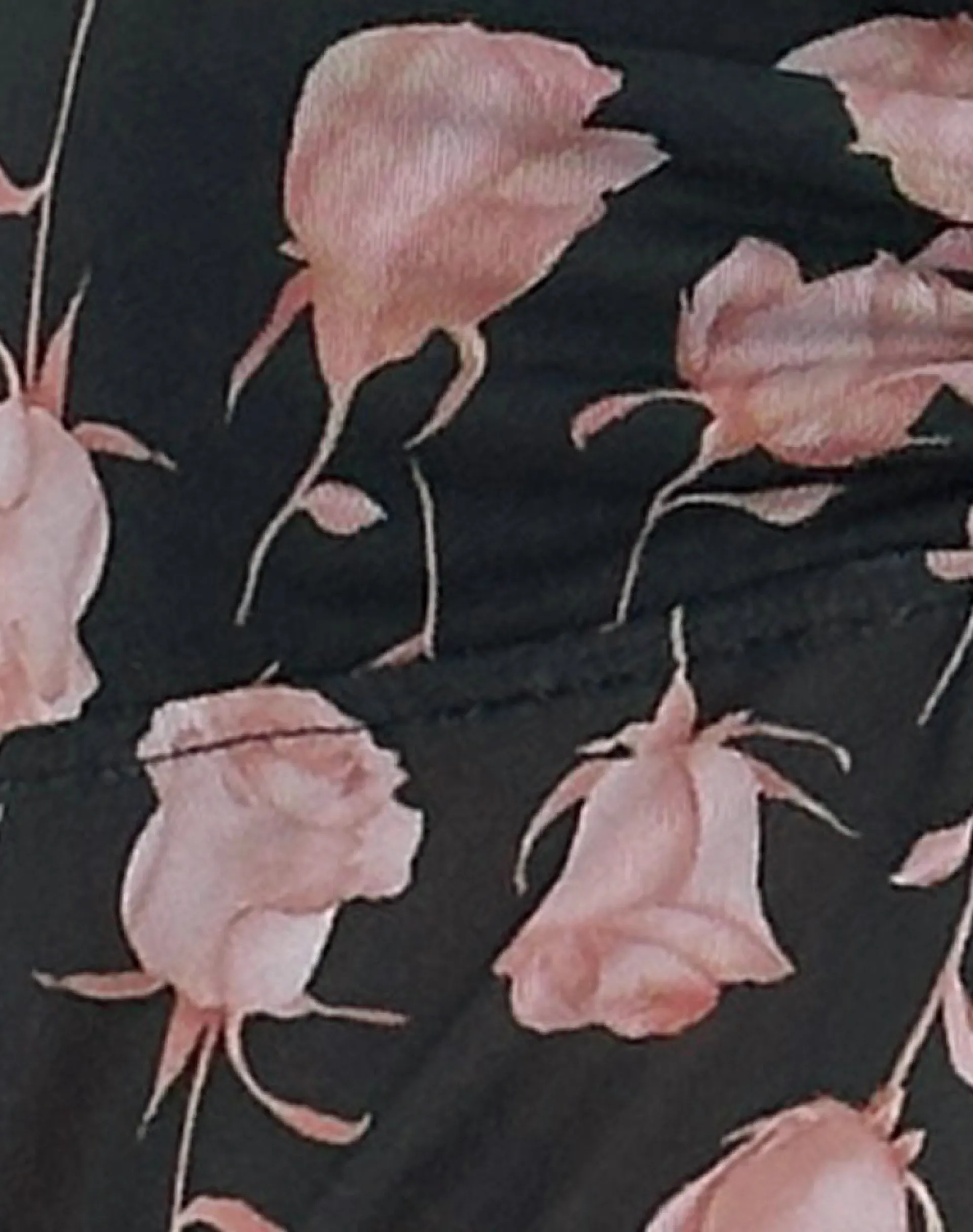 Motel Rocks Printed Tops | Strappy Tops-Megumi Top in Falling Rose Jet Black