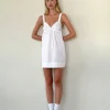 Motel Rocks Day Dresses | Mini Dresses-Melda Tea Mini Dress in Poplin White PoplinWhite