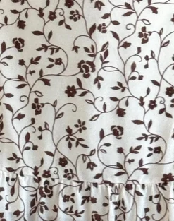 Motel Rocks Printed Dresses | Day Dresses-Melva Mini Dress in Brown Stem Flower Flock BrownStemFlowerFlock