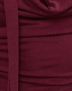 Motel Rocks Going Out Tops-Menora Cowl Neck Top in Burgundy Curpo BurgundyCurpo