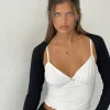 Motel Rocks Vest Tops | Strappy Tops-Mia Ballet Cami Top in Ivory