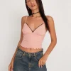 Motel Rocks Vest Tops | Strappy Tops-Mia Ballet Jersey Cami Vest Top in Pink PinkMia