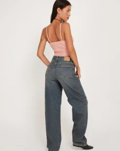 Motel Rocks Vest Tops | Strappy Tops-Mia Ballet Jersey Cami Vest Top in Pink PinkMia