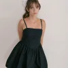 Motel Rocks Party Dresses | Little Black Dresses-Micala Puffball Mini Dress in Black