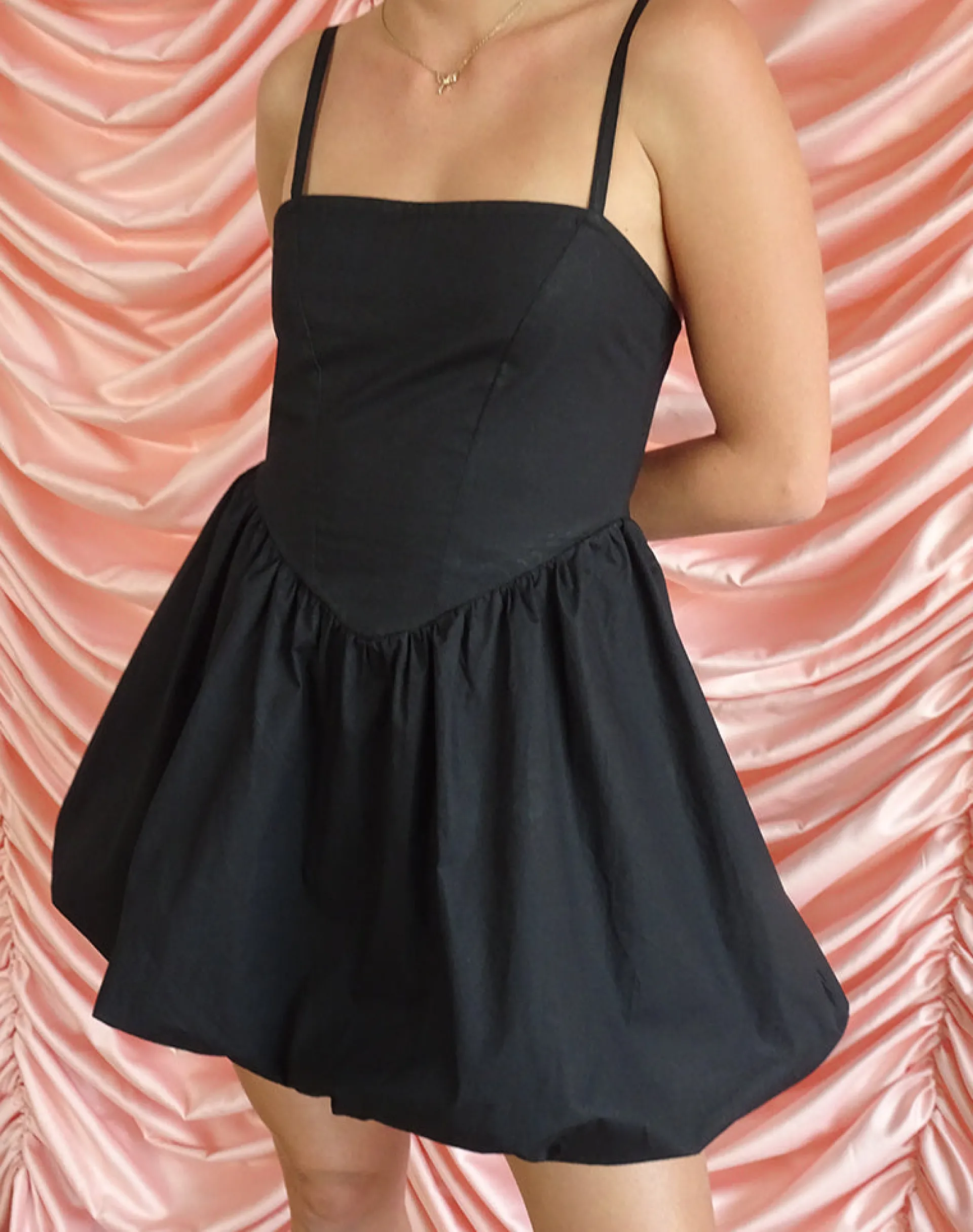 Motel Rocks Party Dresses | Little Black Dresses-Micala Puffball Mini Dress in Black