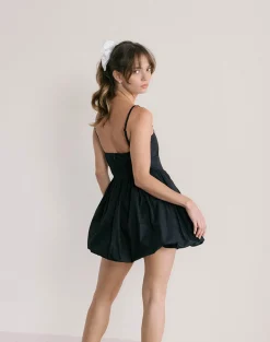 Motel Rocks Party Dresses | Little Black Dresses-Micala Puffball Mini Dress in Black