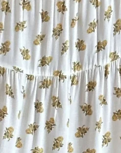 Motel Rocks Co-Ords | Printed Skirts-Midaxi Skirt in Funshine Floral Off White