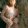 Motel Rocks Long Sleeve Tops-Mika Knitted Shrug in Desert Taupe