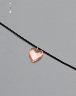 Motel Rocks Accessories-Mimi Pink Glass Heart Necklace