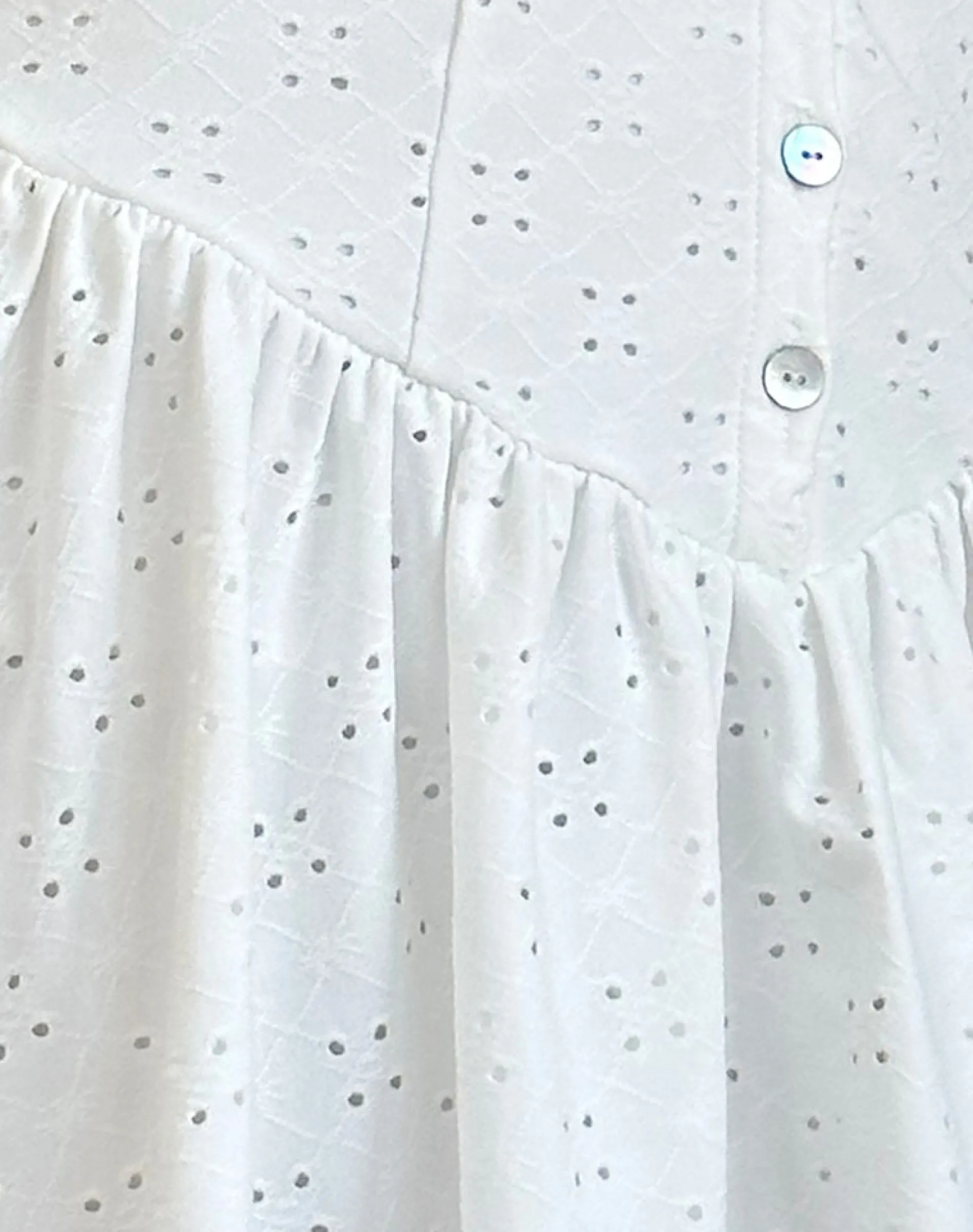 Motel Rocks Day Dresses | Mini Dresses-Misty Mini Tea Dress in Broderie White