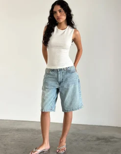 Motel Rocks Basic Tops-Mohala Top in Crinkle Ivory crinkleivory