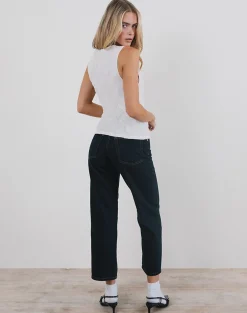 Motel Rocks Vest Tops-Monelo Vest Top in Textured Mesh White TextureMeshWhite