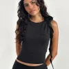 Motel Rocks Going Out Tops-Morena Rosette Top in Black