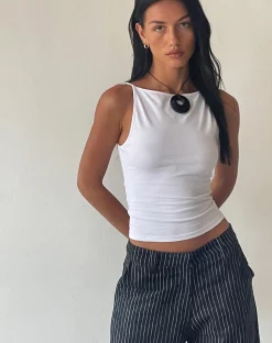 Motel Rocks Basics | Basic Tops-MOTEL X JACQUIE Dudley Vest in White