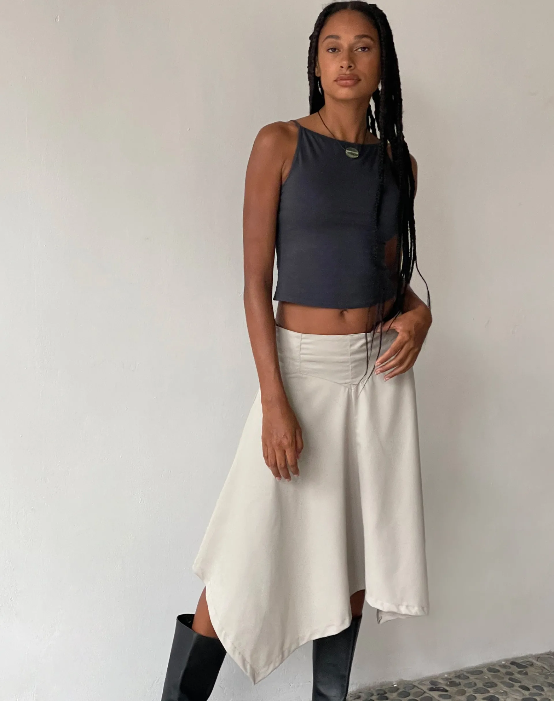 Motel Rocks Basics | Vest Tops-MOTEL X JACQUIE Dudley Vest in Ocean Storm OceanStorm
