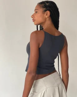 Motel Rocks Basics | Vest Tops-MOTEL X JACQUIE Dudley Vest in Ocean Storm OceanStorm