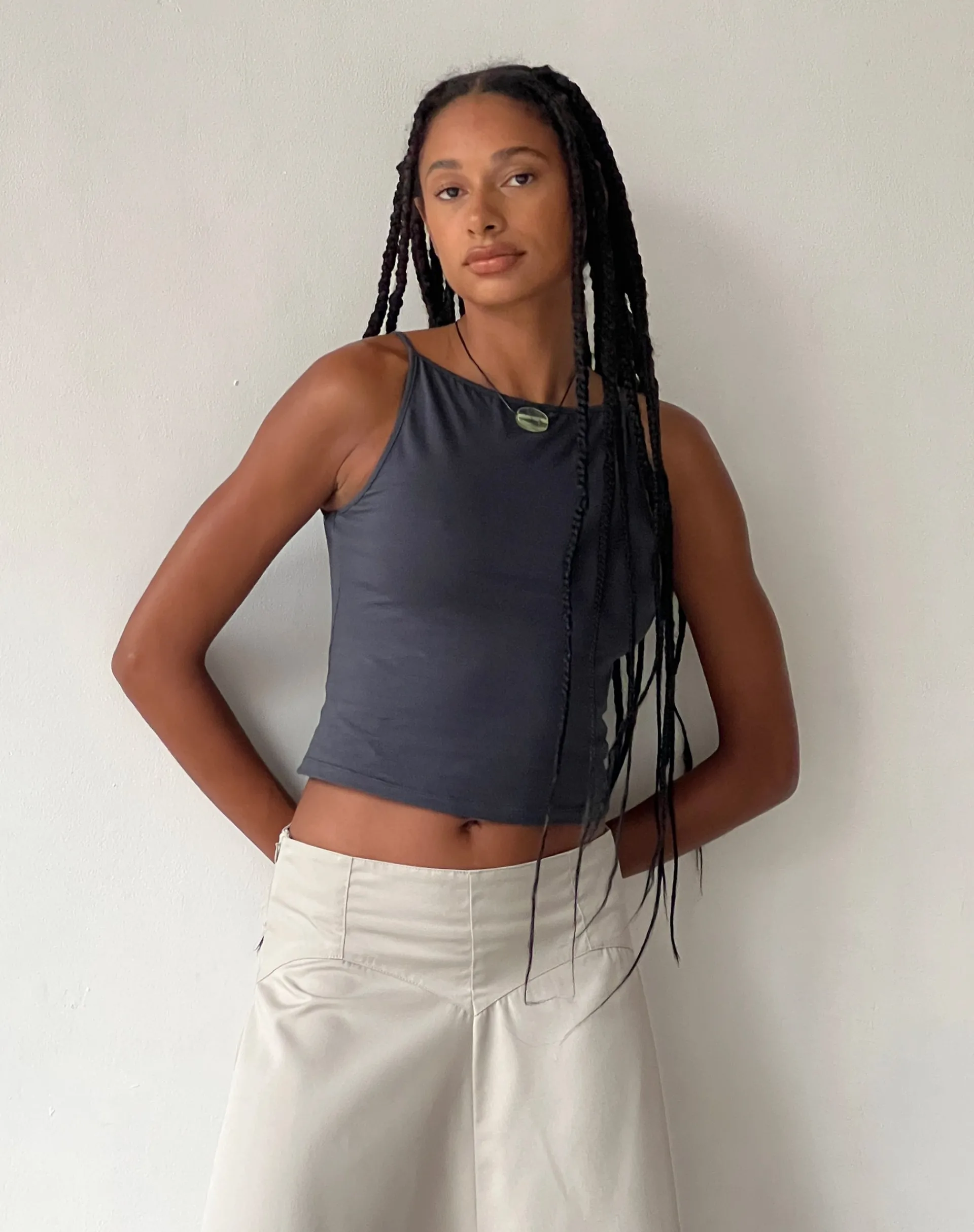 Motel Rocks Basics | Vest Tops-MOTEL X JACQUIE Dudley Vest in Ocean Storm OceanStorm