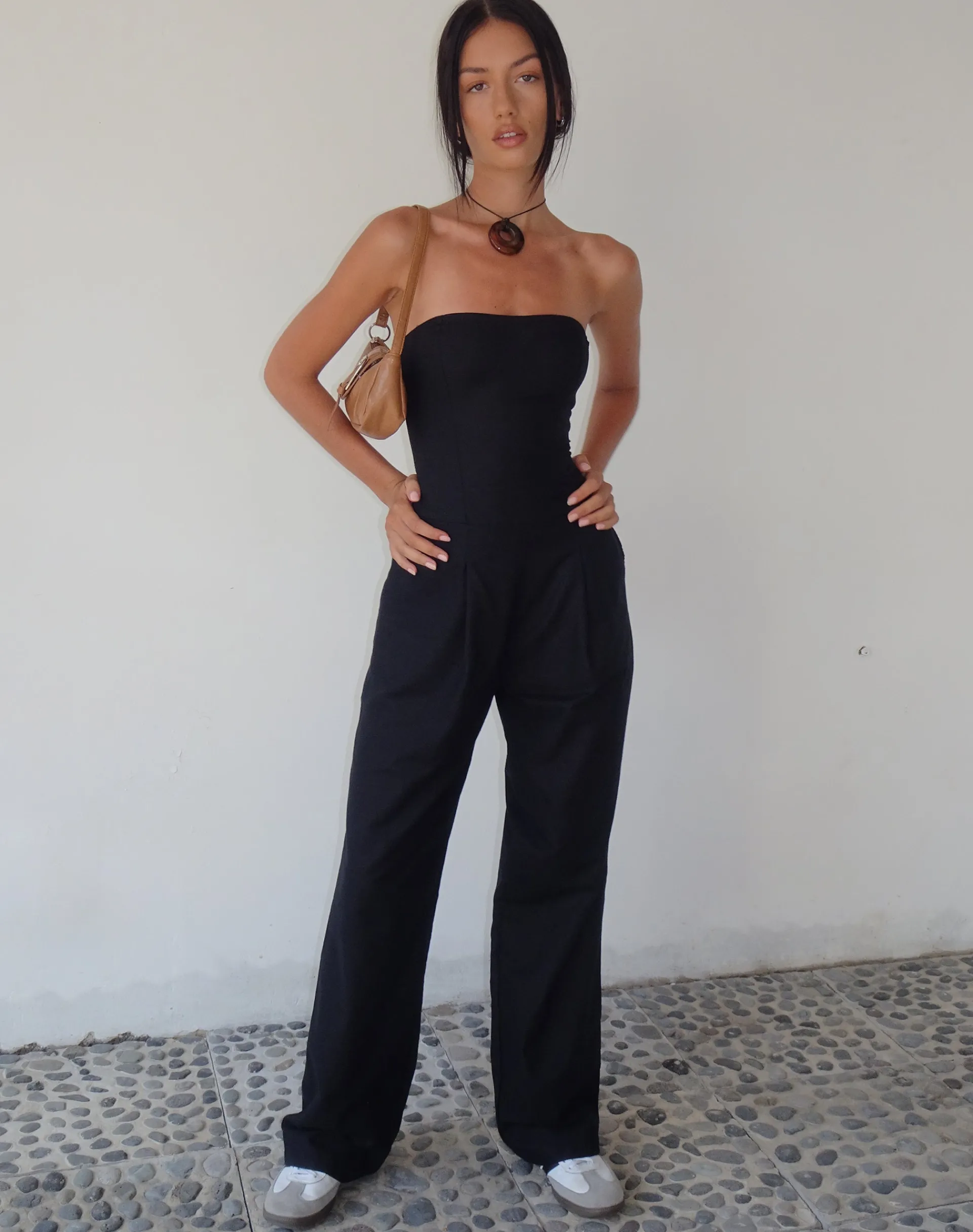 Motel Rocks Jumpsuits & Rompers | Basics-MOTEL X JACQUIE Kyaria Bandeau Jumpsuit in Black