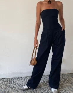 Motel Rocks Jumpsuits & Rompers | Basics-MOTEL X JACQUIE Kyaria Bandeau Jumpsuit in Black