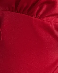 Motel Rocks Co-Ords | Halterneck Tops-Mutsuki Top in Dark Red darkred