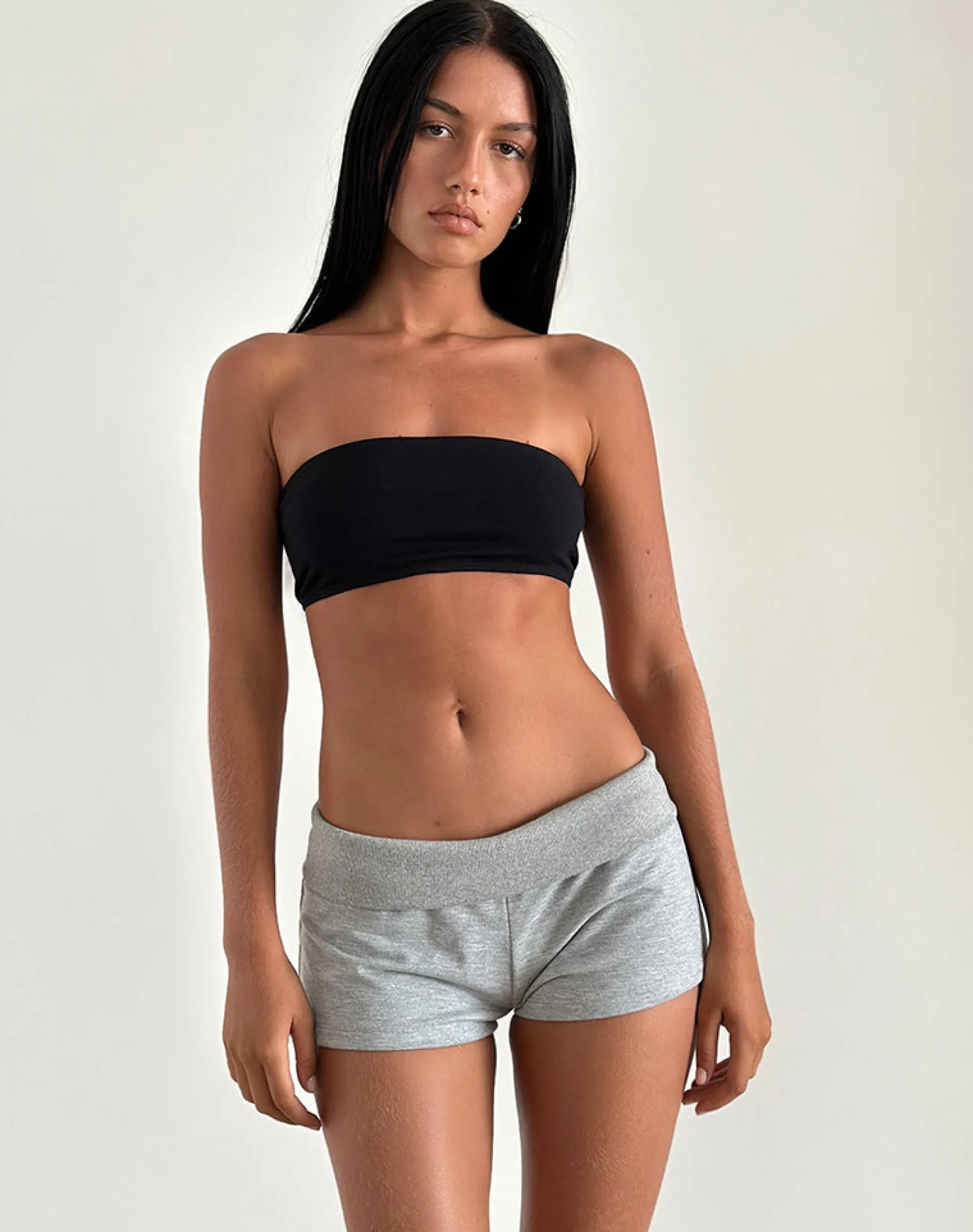 Motel Rocks Basic Tops | Crop Tops-Nabel Micro Tube Top in Black
