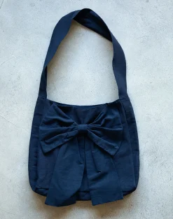 Motel Rocks Accessories-Nagi Bag in Navy with Navy Bow NavywithNavyBow