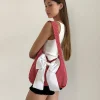 Motel Rocks Accessories-Nagi Bag in Red Gingham with White Bow RedGinghamwithWhiteBow