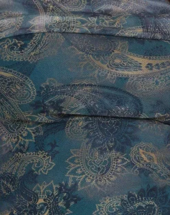 Motel Rocks Printed Tops | Long Sleeve Tops-Nagini Long Sleeve Bardot Top in Tonal Blue Paisley TonalBluePaisley