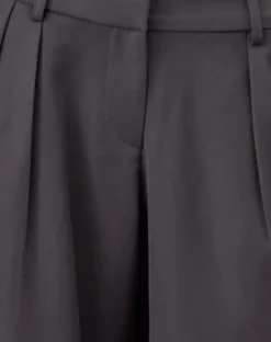 Motel Rocks Wide Leg Pants-Nailaka Low Rise Wide Leg Tailored Trouser in Dark Charcoal DarkCharcoal