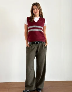 Motel Rocks Tailoring-Nailaka Tailored Trouser in Dark Taupe DarkTaupe