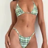 Motel Rocks Swimwear-Nakeela Bikini Bottom in Green Tartan GreenTartan