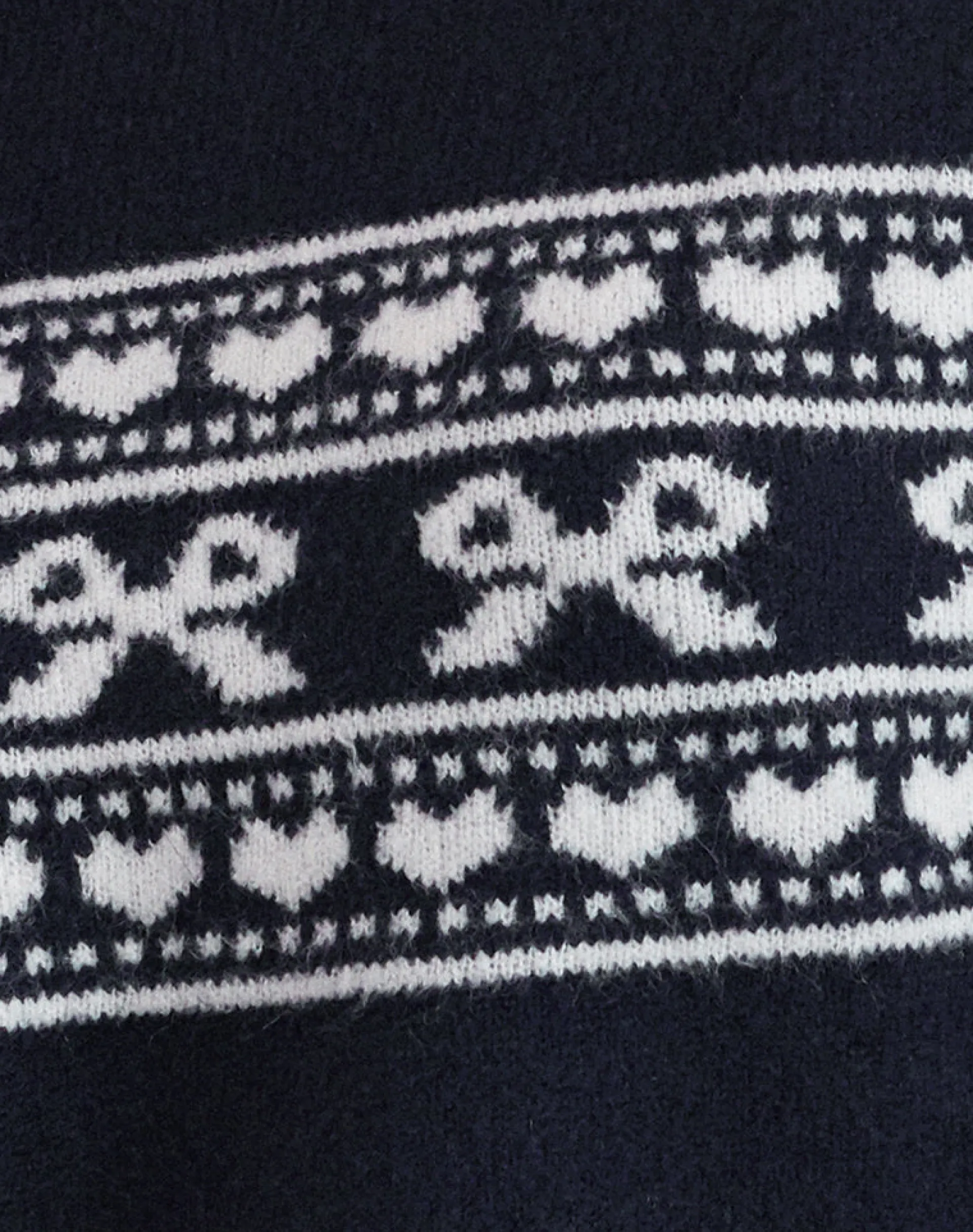 Motel Rocks Jumpers-Namirta Knitted Jumper in Peacoat with Fairisle Bow