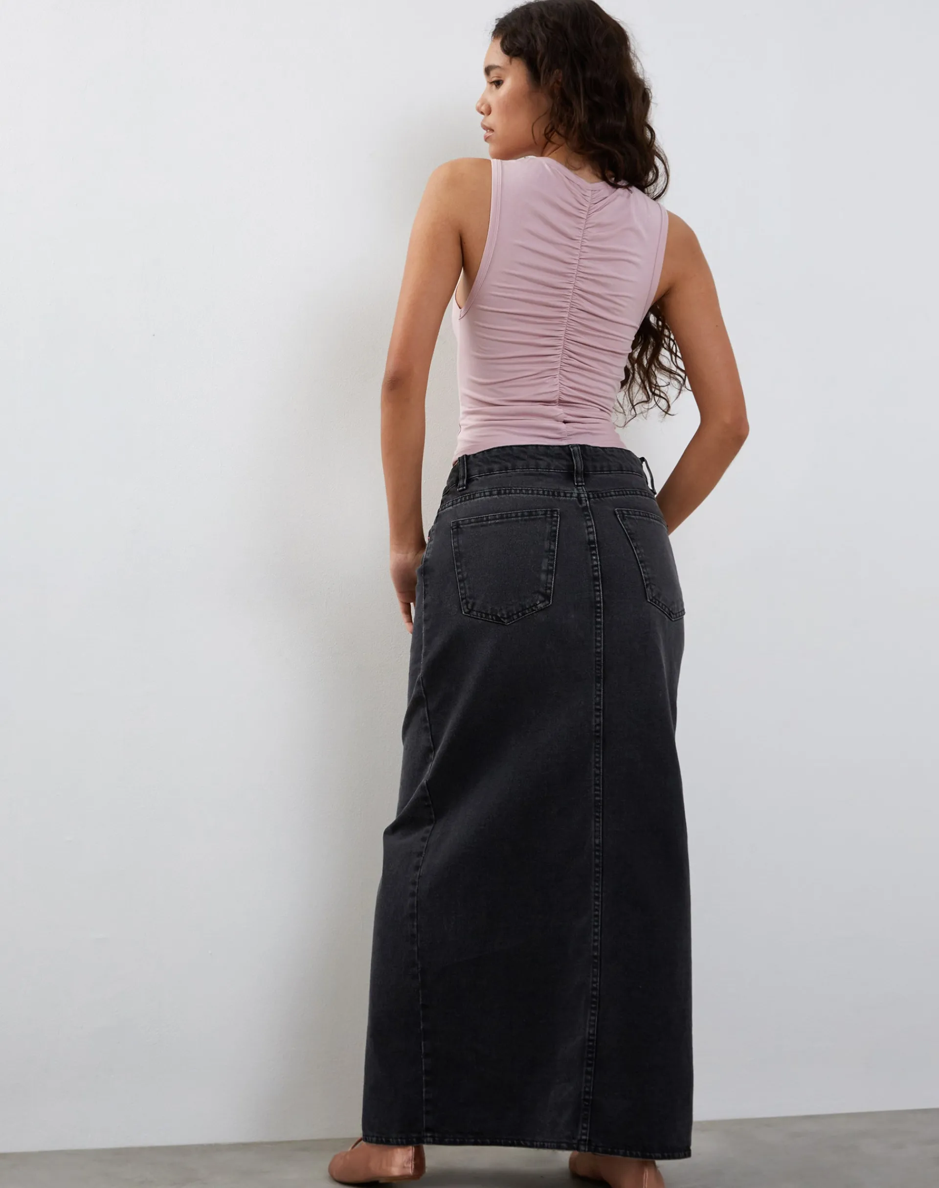 Motel Rocks Basic Tops | Vest Tops-Naoko Ruched Tank Top in Dusky Pink DuskyPink