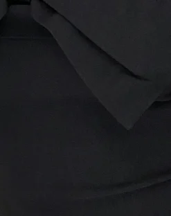 Motel Rocks Crop Tops | Going Out Tops-Naras Bow Front Bardot Top in Black Tailoring