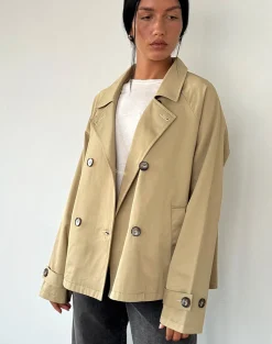 Motel Rocks Jackets | Coats-Narto Boxy Trench Jacket in Tan