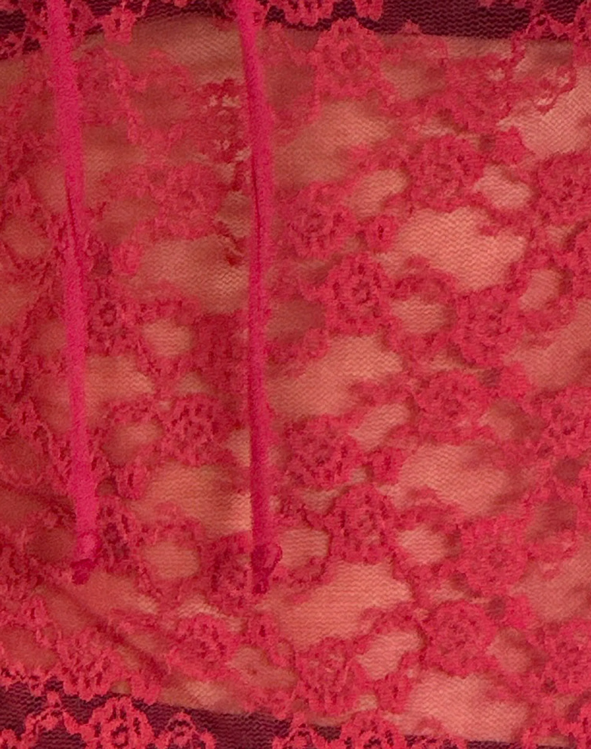 Motel Rocks Long Sleeve Tops | Lace Tops-Natasha Tie Front Top in Mari Lace Red