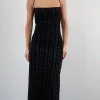 Motel Rocks Co-Ords | Bodycon Dresses-Nateda Dress in Tonal Check Flock Black