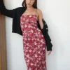 Motel Rocks Printed Dresses | Party Dresses-Nawari Midi Dress in Printed Lace Cherry
