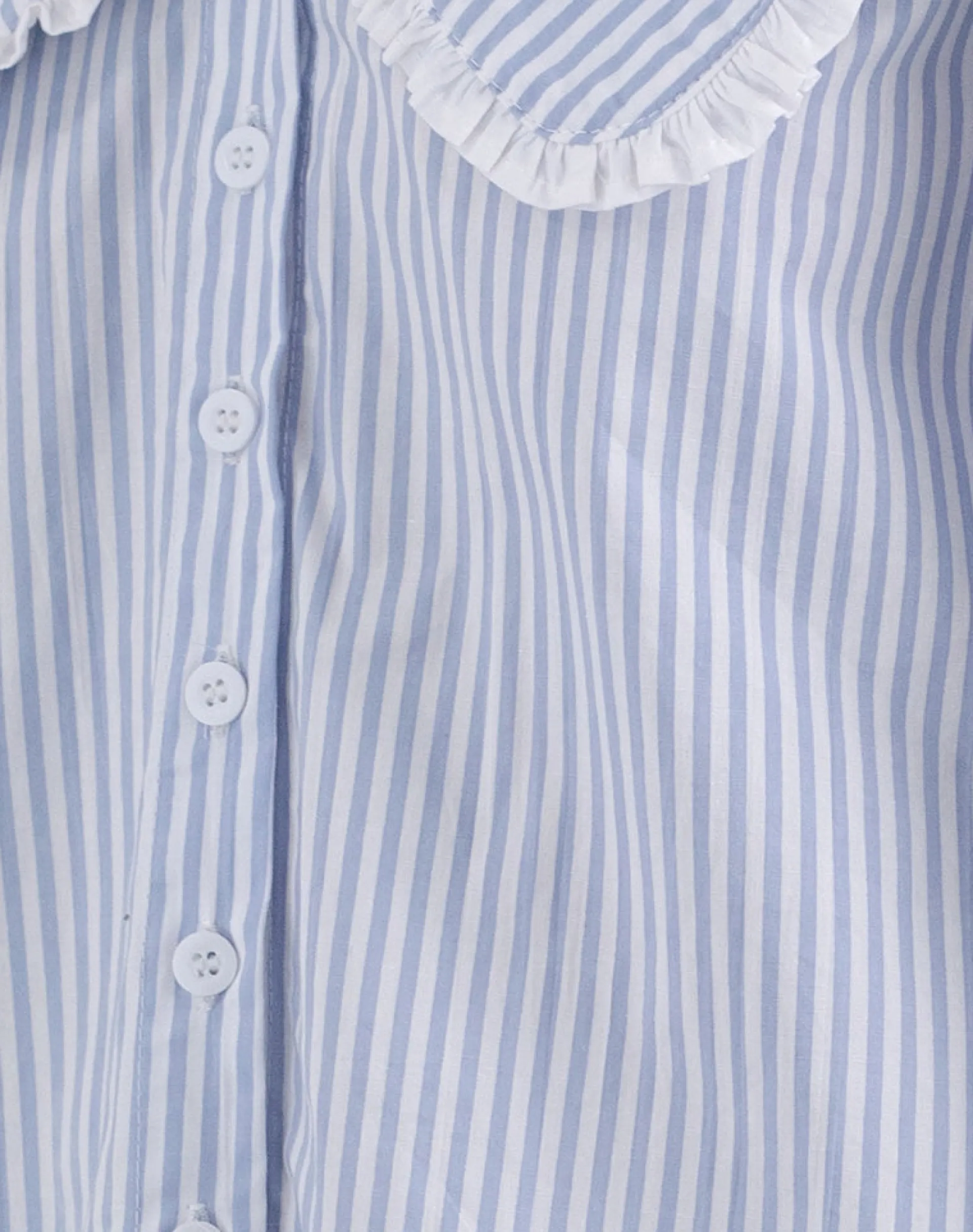 Motel Rocks Shirts And Blouses-Nelcy Oversized Collared Shirt in Small Vertical Stripe Blue