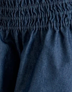 Motel Rocks Mini Skirts-Nelesi Mini Skirt in Denim Chambray Indigo DenimChambrayIndigo