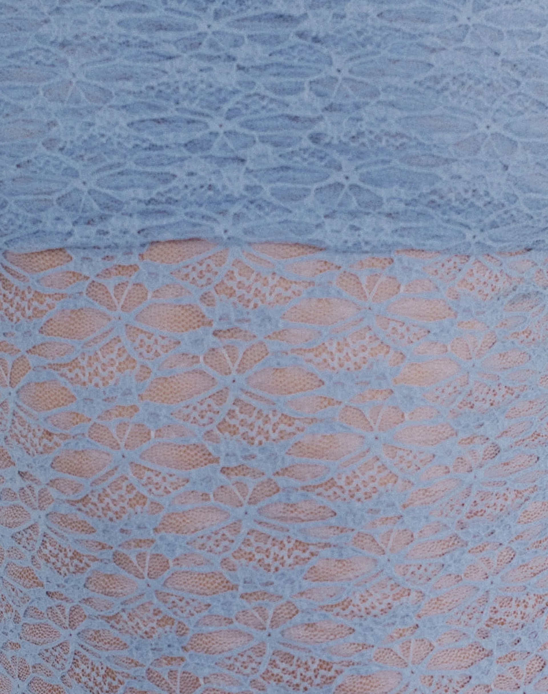 Motel Rocks Bandeau Tops | Long Sleeve Tops-Nesta Bardot Top in Unlined Lace Blue UnlinedLaceBlue