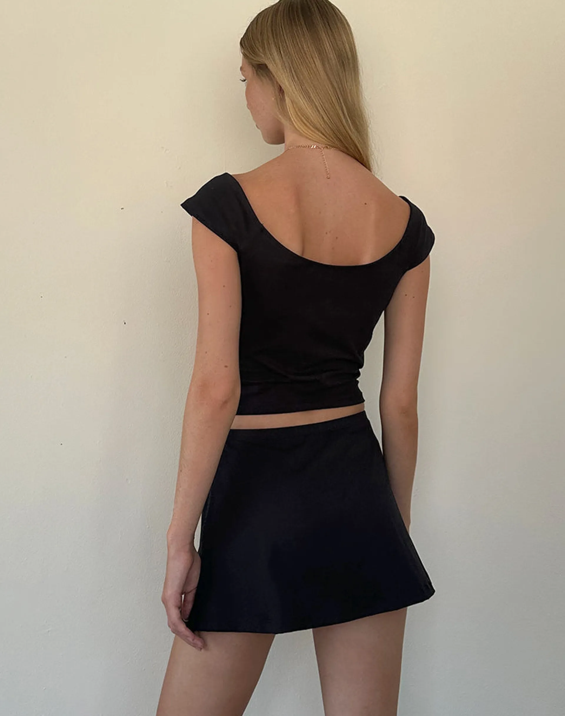 Motel Rocks Basics | A Line Skirts-Nidya A-Line Mini Skirt in Black
