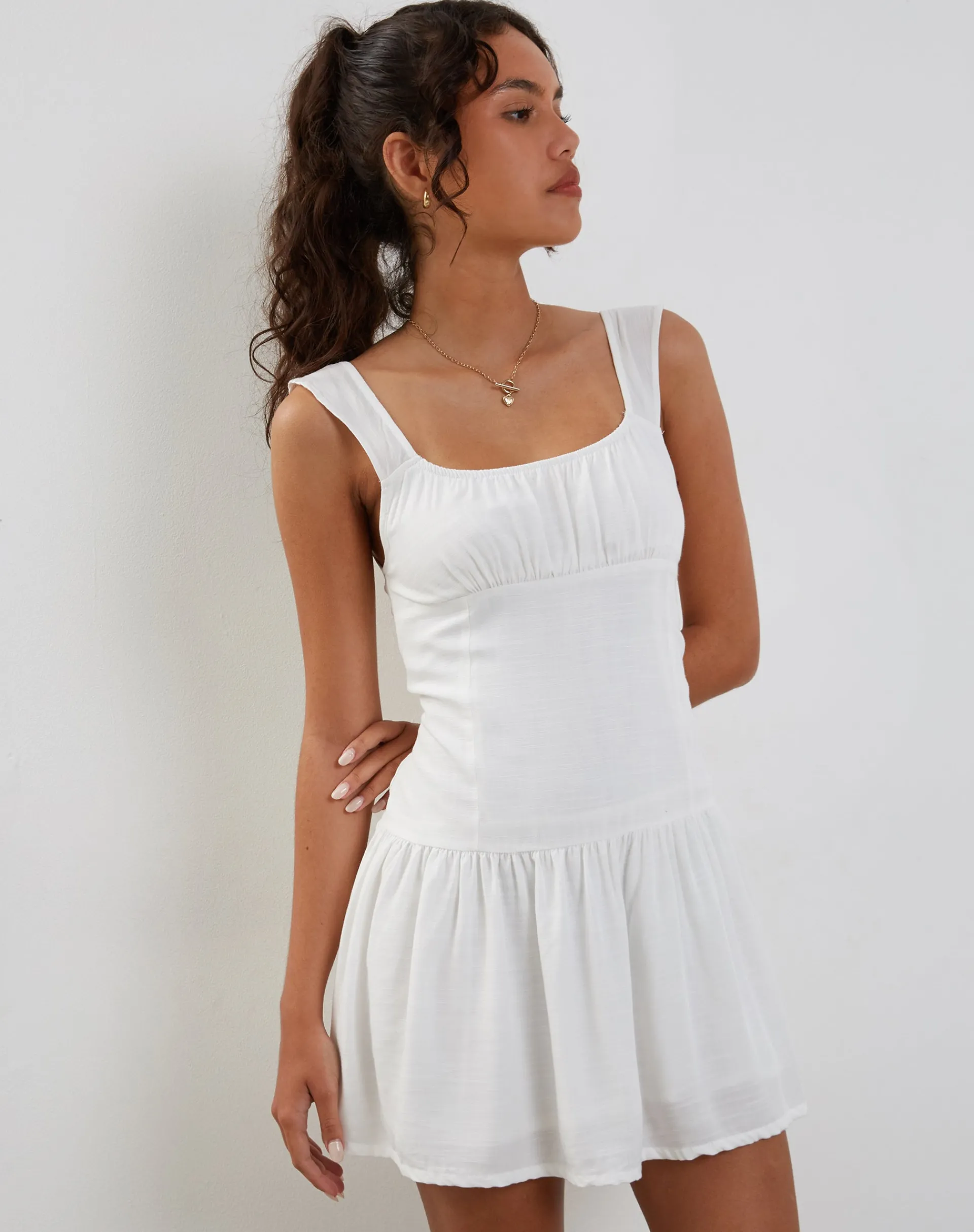 Motel Rocks Day Dresses-Nihao Mini Dress in White