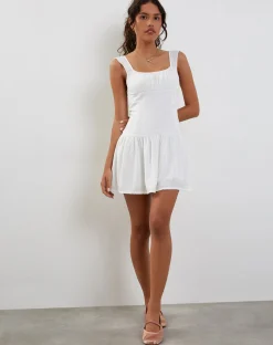 Motel Rocks Day Dresses-Nihao Mini Dress in White